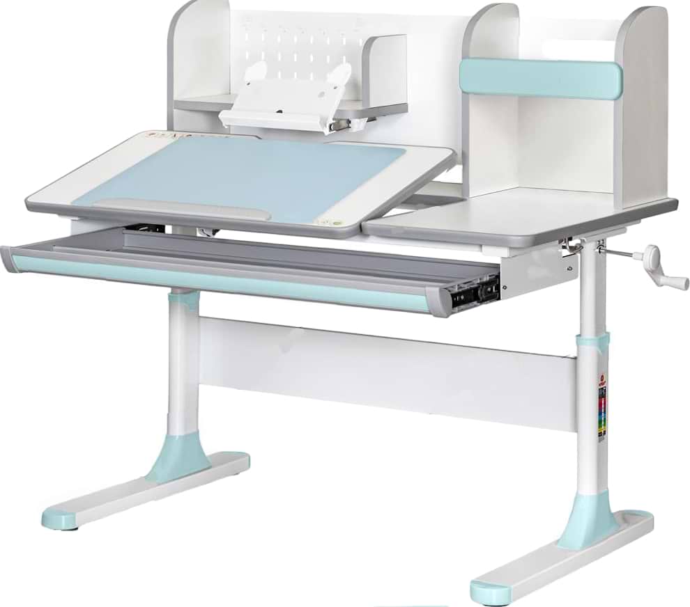 Парта школьная Mealux Vancouver Multicolor BL (арт.BD-620 W/G MC+BL с полкой)